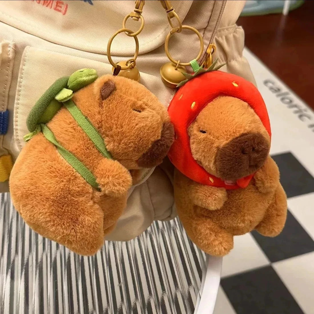 FluffCapy Plush Keychain – Cute Cartoon Capybara Doll for Bags & Backpacks By Agency286