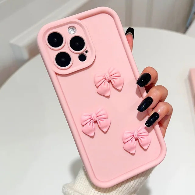 3D Pink Bowknot Vibe Silicone Case for iPhone by Agency286