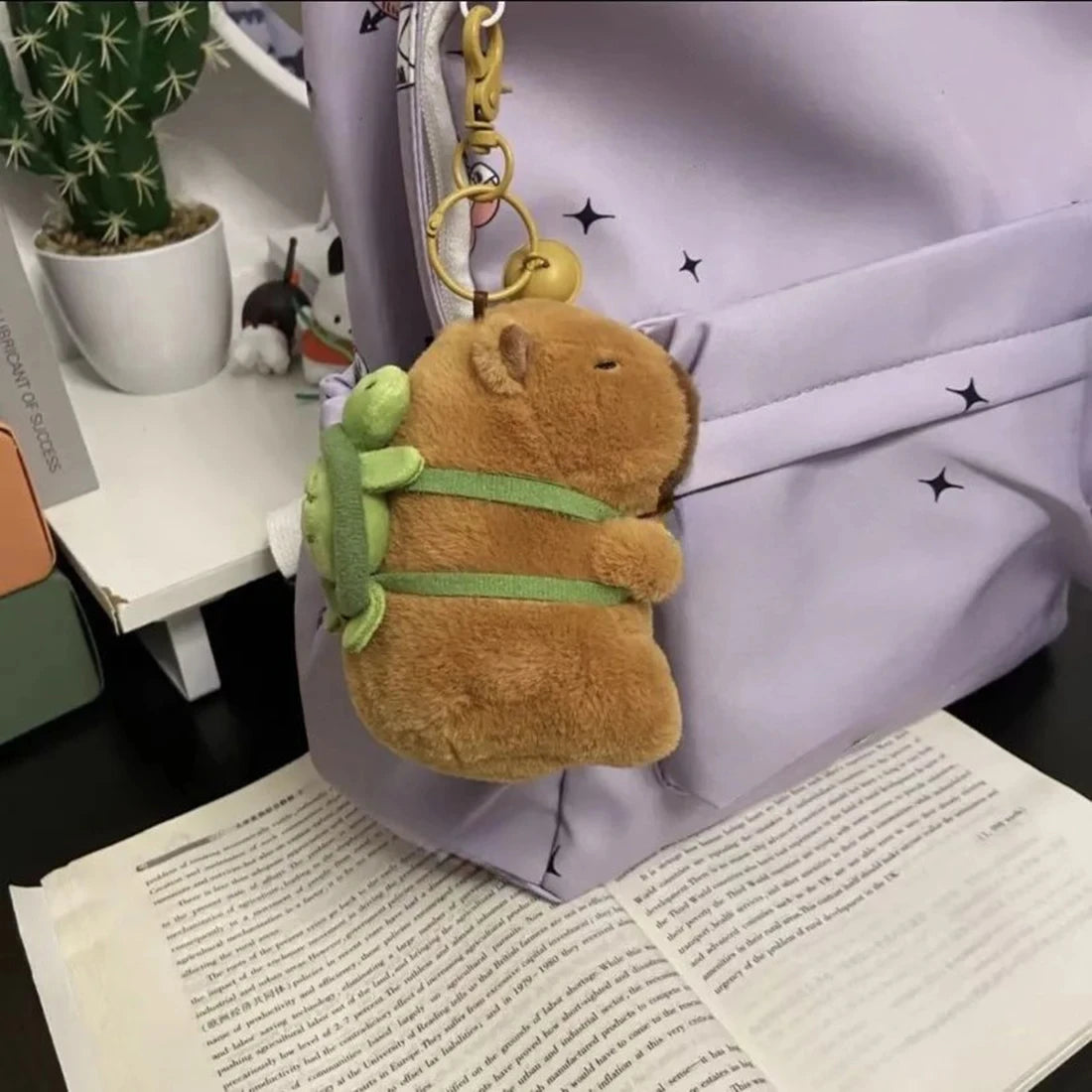 FluffCapy Plush Keychain – Cute Cartoon Capybara Doll for Bags & Backpacks By Agency286