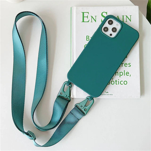 Matte Silicone Crossbody Case with Necklace Strap Lanyard for iPhone by Agency286