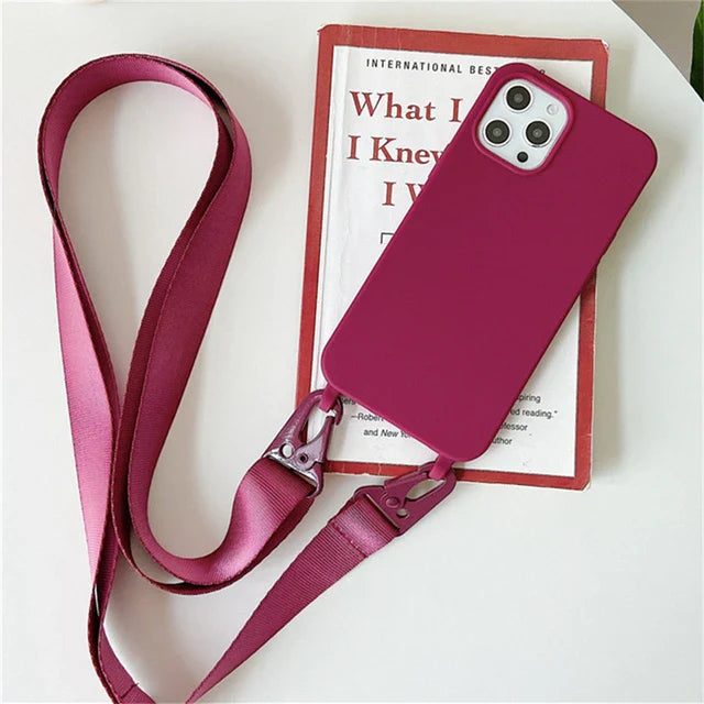 Matte Silicone Crossbody Case with Necklace Strap Lanyard for iPhone by Agency286