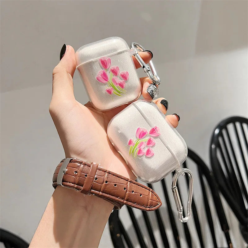 Pink Heart Flower Case for AirPods by Agency286